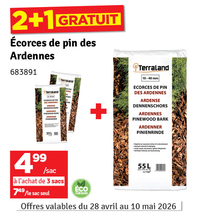 Ecorce de pin sylvestre des Ardennes 55 L TERRALAND